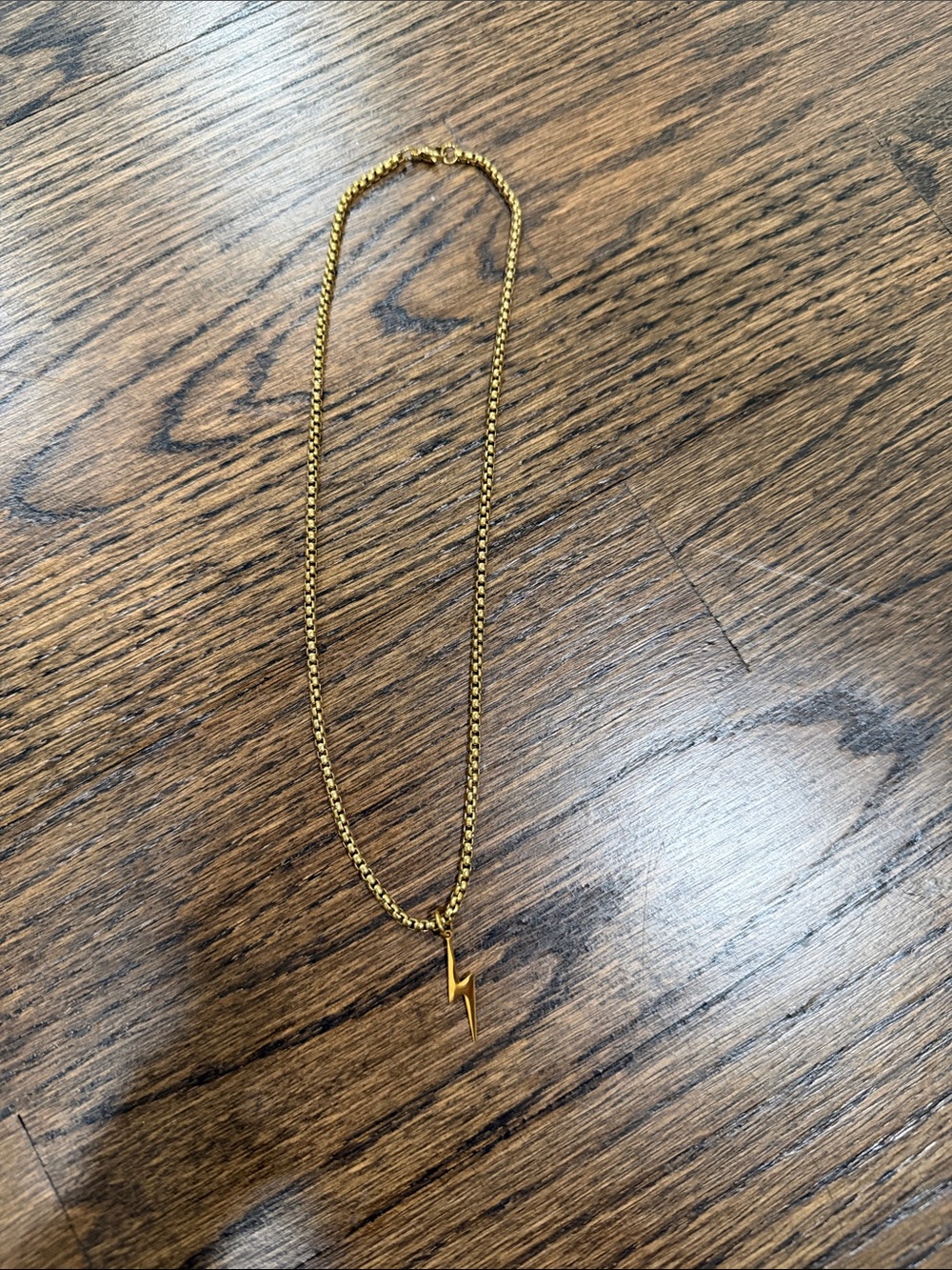 Trendy boutique Gold Lightning Bolt Pendant Necklace